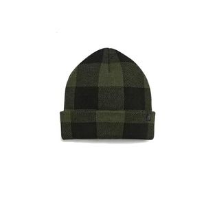 Steve Madden Men's Hat Green Black One Size Checkered Knit Beanie